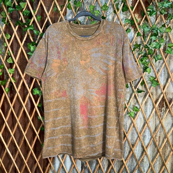 Vintage Y2K inner sanctum aop faded 00s grunge crest t-shirt - Picture 1 of 4
